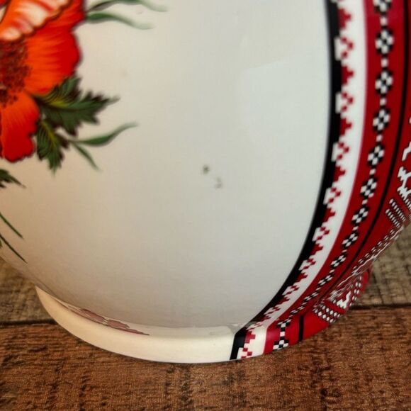 Vintage Ukranian Arts By Stefania Eastern European Motiff Decorated Vase 10”x5” - Picture 7 of 13